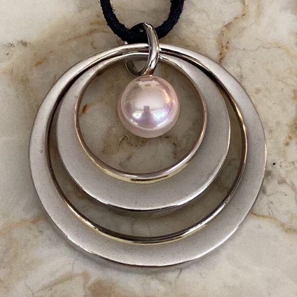Elle 925 Sterling Silver (41g) & Pink Pearl Necklace - Picture 4 of 10